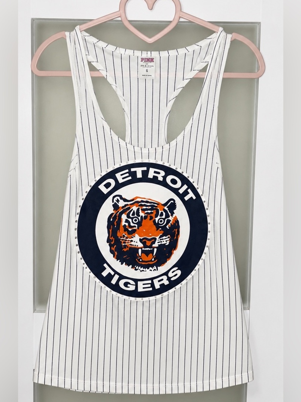PINK Victoria’s Secret Detroit Tigers Love Pink Racerback Tank Top Small